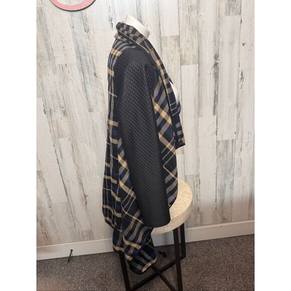 Dilay Moda Plaid Open Front Cardigan Jacket Size Small - Picture 2 of 5